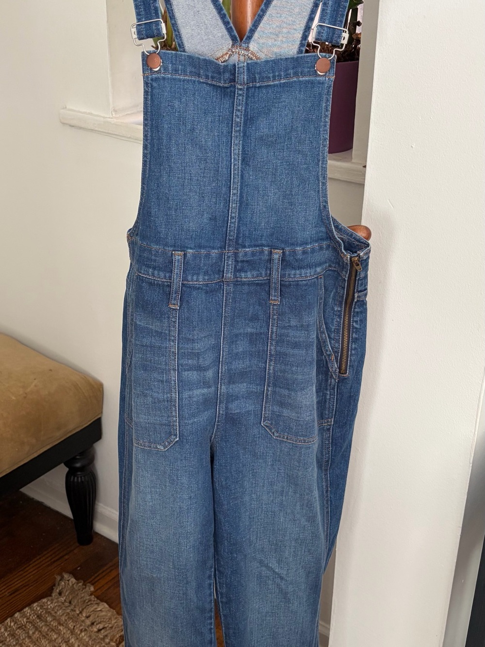 Madewell Blue Denim Overalls Jumpsuit